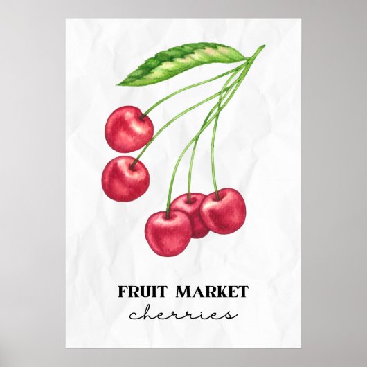 kersen op de fruitmarkt poster (Voorkant)