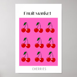 kersen op de fruitmarkt poster