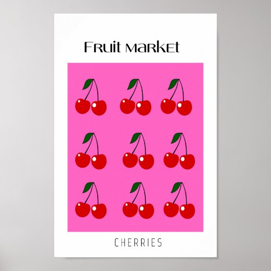 kersen op de fruitmarkt poster (Voorkant)