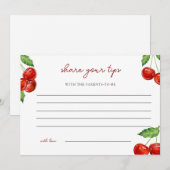 Kersen op de top Baby shower Ouderschap Tip Jar Si Feestdagenkaart (Voorkant / Achterkant)