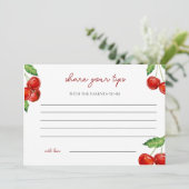 Kersen op de top Baby shower Ouderschap Tip Jar Si Feestdagenkaart (Staand voorkant)