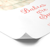 Kersen op de top Baby's zijn zoet Baby shower Poster (Hoek)