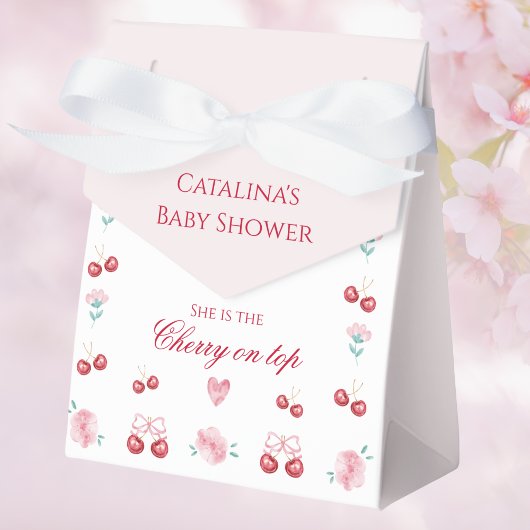 Kersen op de top Blossom Baby shower gunstbox Bedankdoosjes