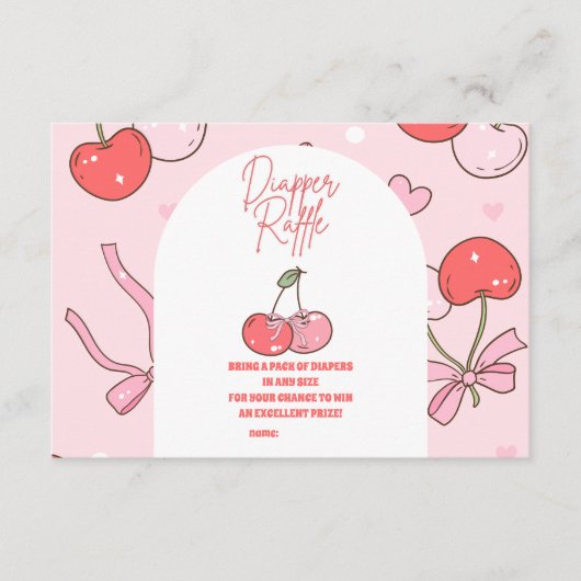 Kersen op de top Diapper Raffle Informatiekaartje (Voorkant)