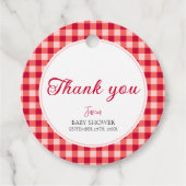 Kersen op de top Herfst Gingham Plaid Baby shower Bedankjes Labels (Voorkant)