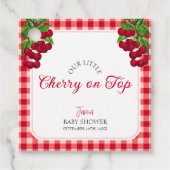 Kersen op de top Herfst Gingham Plaid Baby shower Bedankjes Labels (Voorkant)
