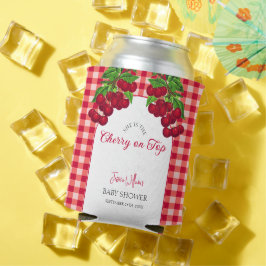 Kersen op de top Herfst Gingham Plaid Baby shower Blikjeskoeler