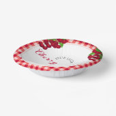 Kersen op de top Herfst Gingham Plaid Baby shower Papieren Kommen (Gebogen)