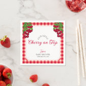 Kersen op de top Herfst Gingham Plaid Baby shower Servet (Insitu)