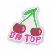 Kersen op de top, levendige kleurrijke design Stic Sticker (Voorkant)