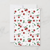 Kersen op de top Modern Baby shower Blue Bow Boy Bedankkaart (Achterkant)