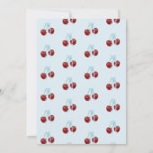 Kersen op de top Modern Baby shower Blue Bow Boy Kaart (Achterkant)