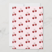 Kersen op de top Modern Baby shower Pink Bow Girl Kaart (Achterkant)