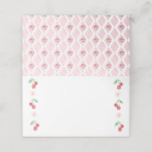 Kersen op de top Roze Baby shower eten Plaatskaartje (Buitenkant ongevouwen)