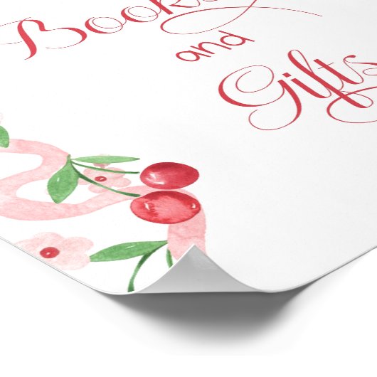 Kersen op de top roze Bow Boeken en geschenken Poster (Hoek)