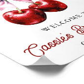 Kersen op de top Roze Bow Vrijgezellenfeest Welkom Poster (Hoek)