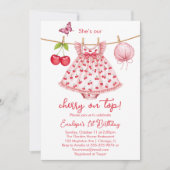 Kersen op de top! Uitnodiging eerste verjaardag (Voorkant)