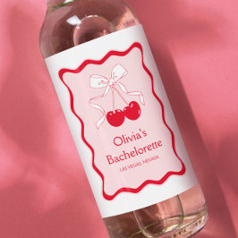 Kersen op de top vrijgezellenfeest Mini Champagne Wijn Etiket