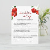 Kersen op de top Wat zei de vader Baby shower Feestdagenkaart (Staand voorkant)