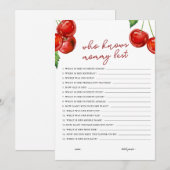 Kersen op de top Wie kent mama beste Baby shower Feestdagenkaart (Voorkant / Achterkant)