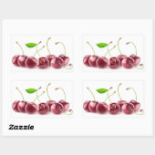 Kersen op een rij rechthoekige sticker (Vel)