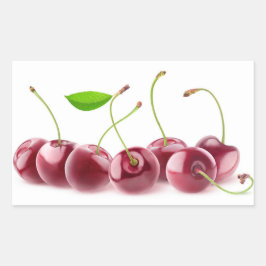 Kersen op een rij rechthoekige sticker