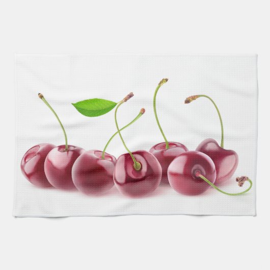 Kersen op een rij theedoek (Horizontaal)