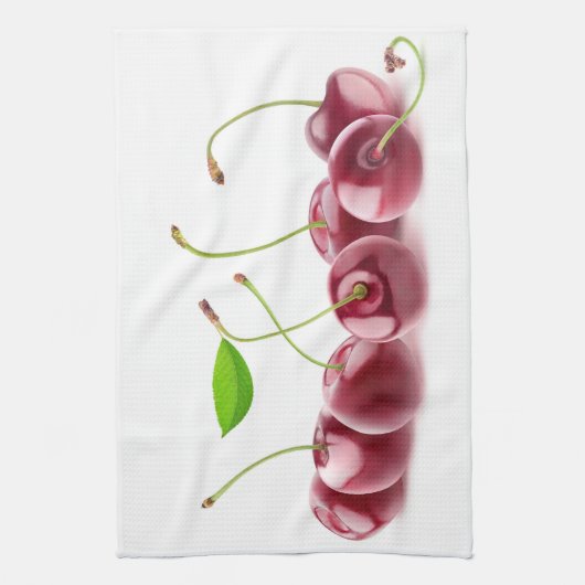 Kersen op een rij theedoek (Verticaal)