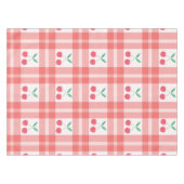 Kersen op een rode geruite gingham patroon  tafelkleed (Voorkant (Horizontaal))