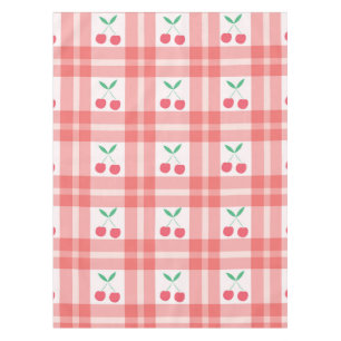 Kersen op een rode geruite gingham patroon  tafelkleed
