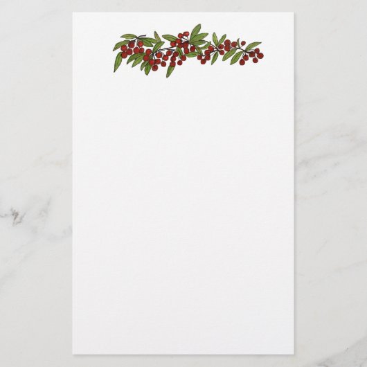 Kersen op een wijnstok Stationery Briefpapier (Voorkant)