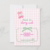 Kersen op eerste verjaardag bedankkaart (Voorkant)