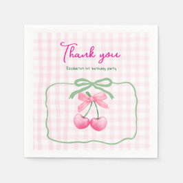 Kersen op eerste verjaardag servet