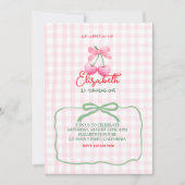 Kersen op eerste verjaardag uitnodigen kaart (Voorkant)