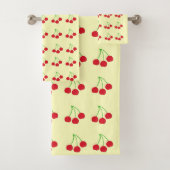 Kersen op gele keukenset bad handdoek (Insitu)