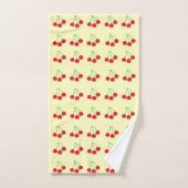 Kersen op gele keukenset bad handdoek (Handdoek)
