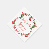 Kersen op het bovenste lint grillige verjaardag mo servet (Hoek)