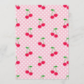 Kersen op het hoogste Baby shower Advieskaart (Achterkant)