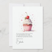 Kersen op het hoogste Baby shower Bedankkaart (Achterkant)