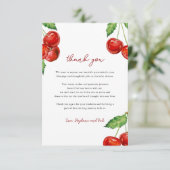 Kersen op het hoogste Baby shower Bedankkaart (Staand voorkant)