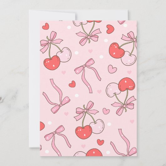 Kersen op het hoogste Baby shower Kaart (Achterkant)