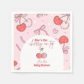 Kersen op het hoogste Baby shower Servet (Voorkant)