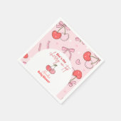 Kersen op het hoogste Baby shower Servet (Hoek)