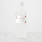 Kersen op het hoogste Baby shower Waterfles Etiket (Voorkant)