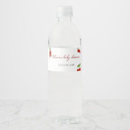 Kersen op het hoogste Baby shower Waterfles Etiket