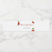 Kersen op het hoogste Baby shower Waterfles Etiket (Enkel label)