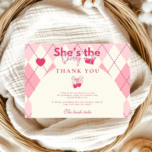 Kersen op het hoogste Vrijgezellenfeest Bedankkaart