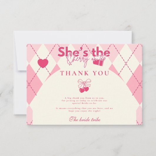 Kersen op het hoogste Vrijgezellenfeest Bedankkaart (Voorkant)