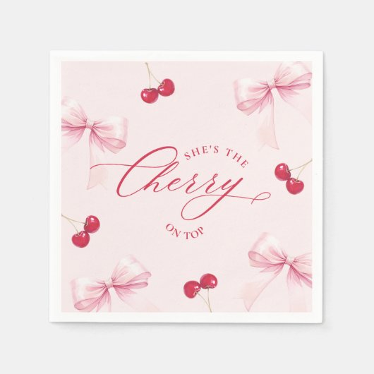 Kersen op het hoogste Vrijgezellenfeest Servet (Voorkant)