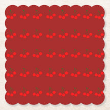 Kersen op Onderzetters van marijnpapier (set van 6